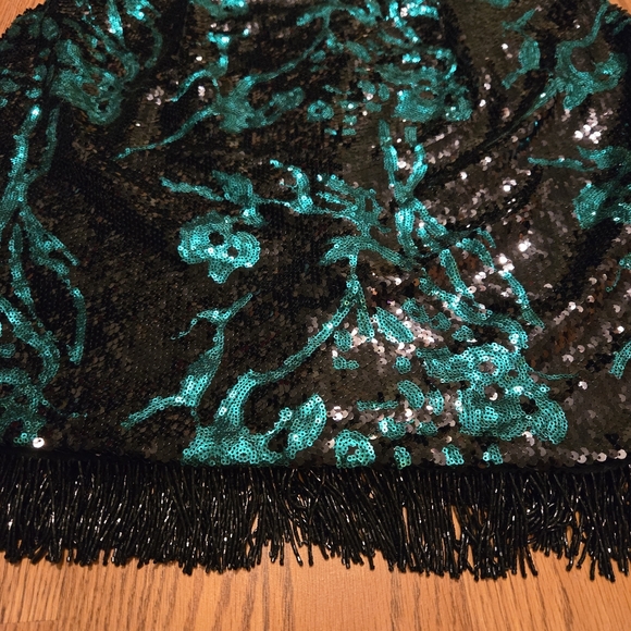 Alyce Jean De Lys Black Emerald Green Sequins Dress Mini Prom Formal Vintage 18 - Picture 14 of 16